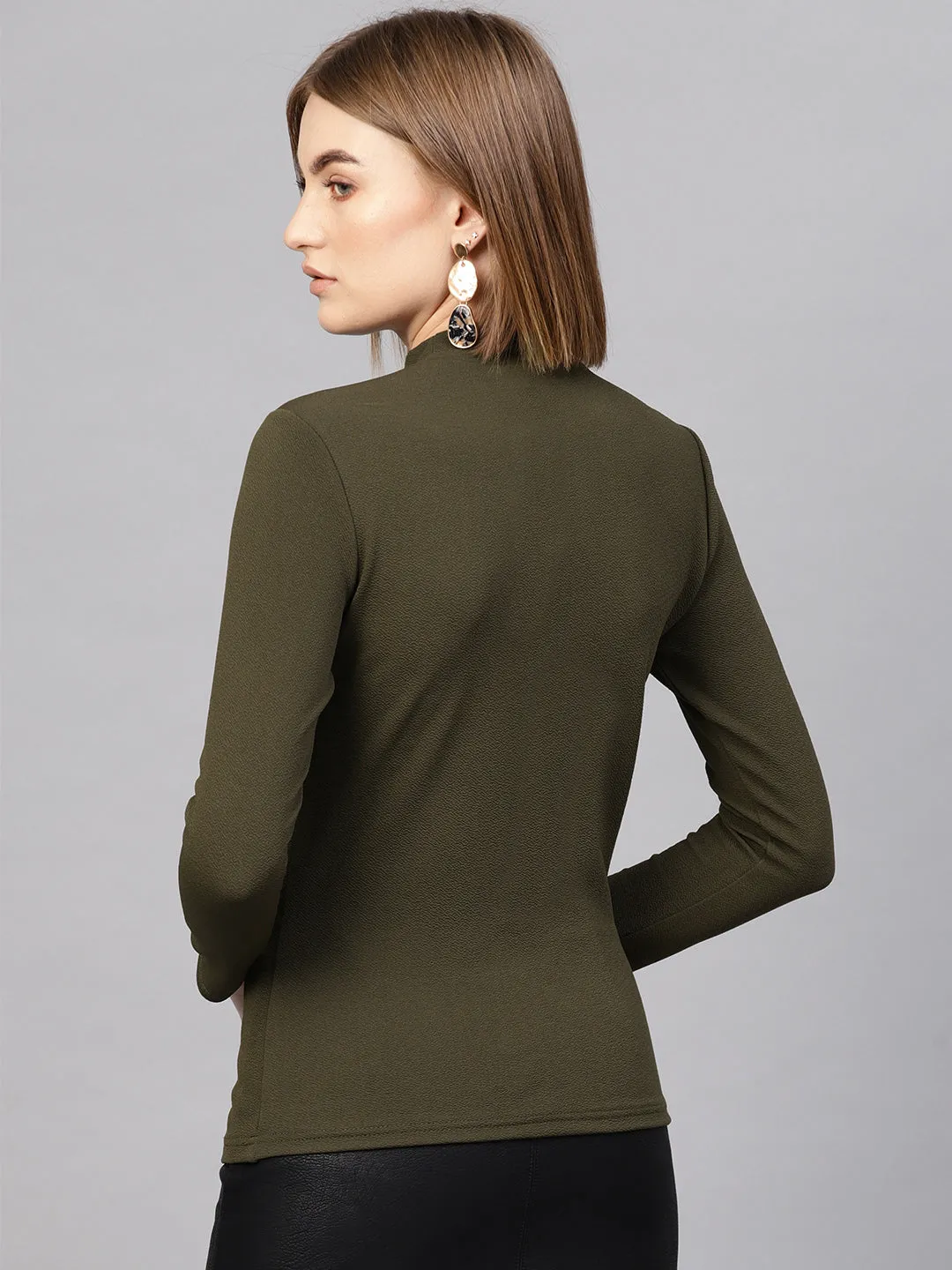 Olive Turtle Neck Top