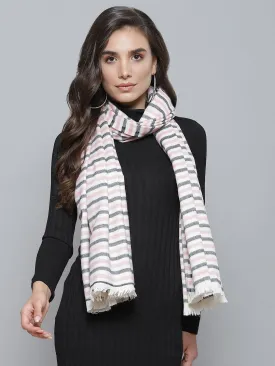 Pink & Navy Stripes Stole