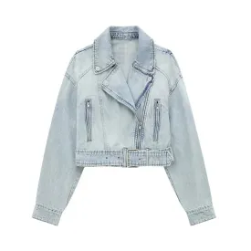 Pre Order:  Off-Center Zip Denim Jacket