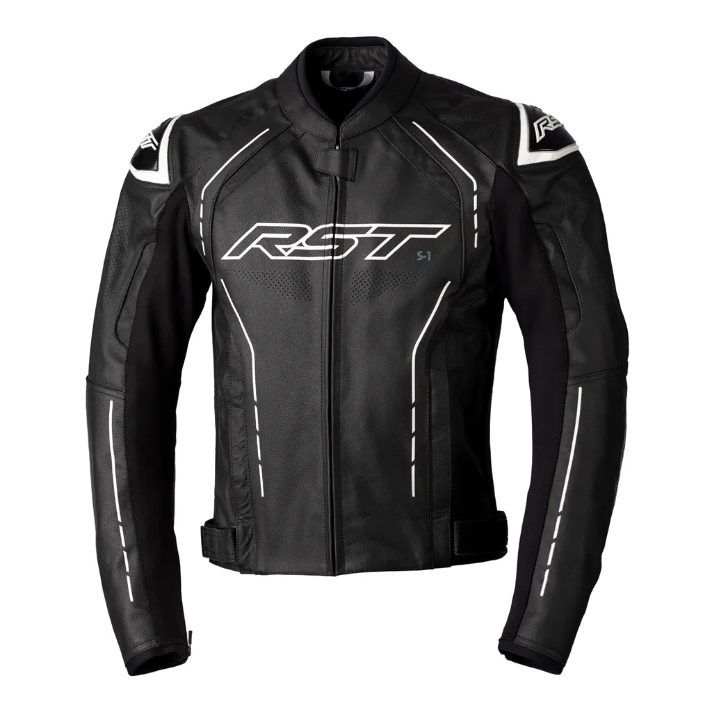 Rst S1 Ce Mens Leather Jacket Black/white