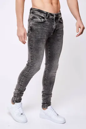 SKINNY FIT JEANS - ACID GREY WASH