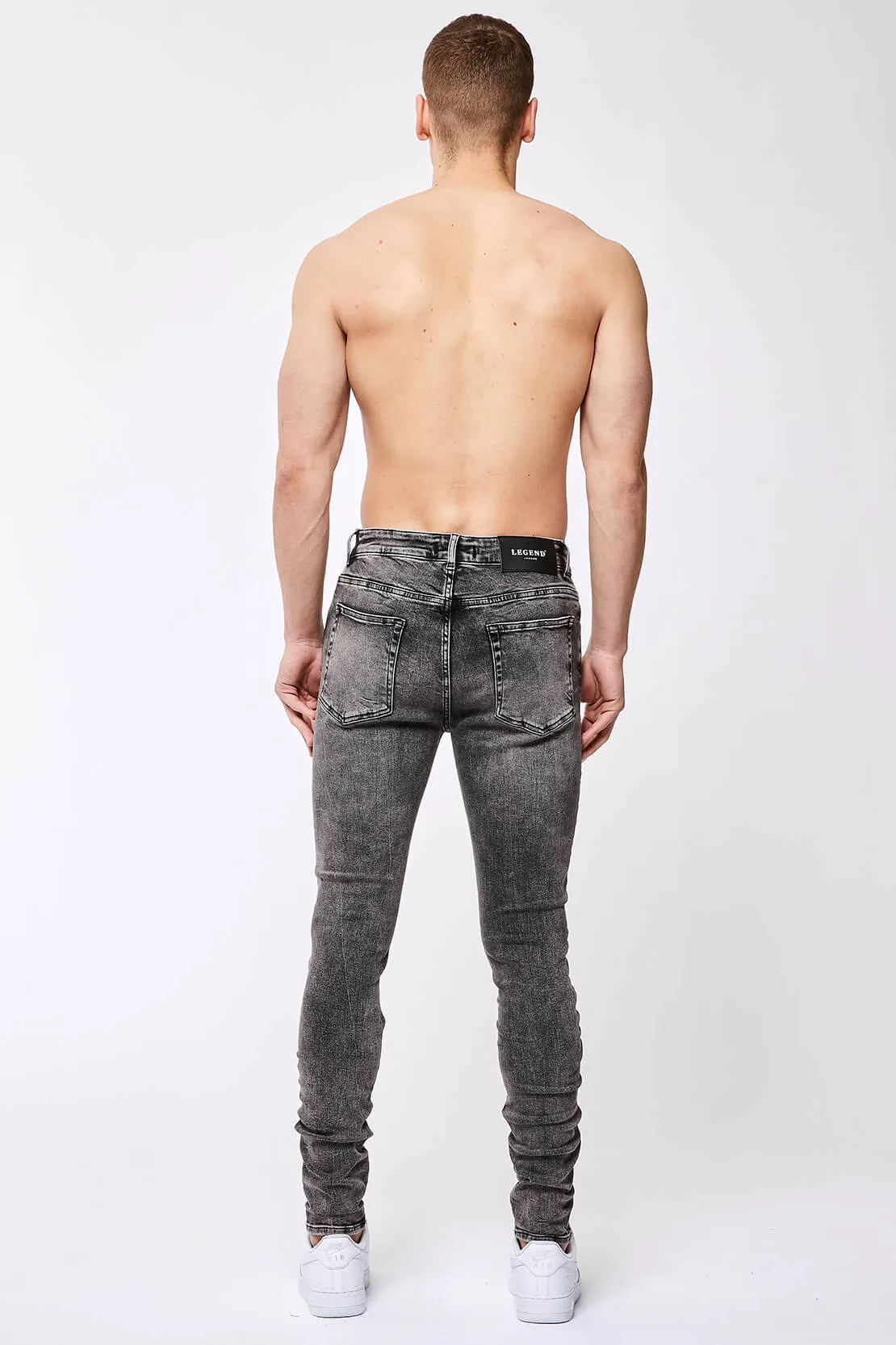 SKINNY FIT JEANS - ACID GREY WASH