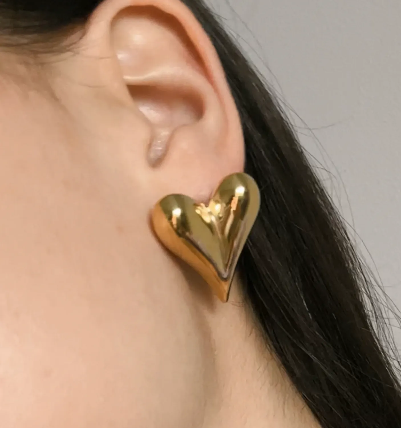 Skinny Puffy Heart Earrings