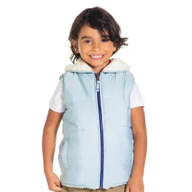 Sleeveless Hooded Regular Fit Reversible Jacket