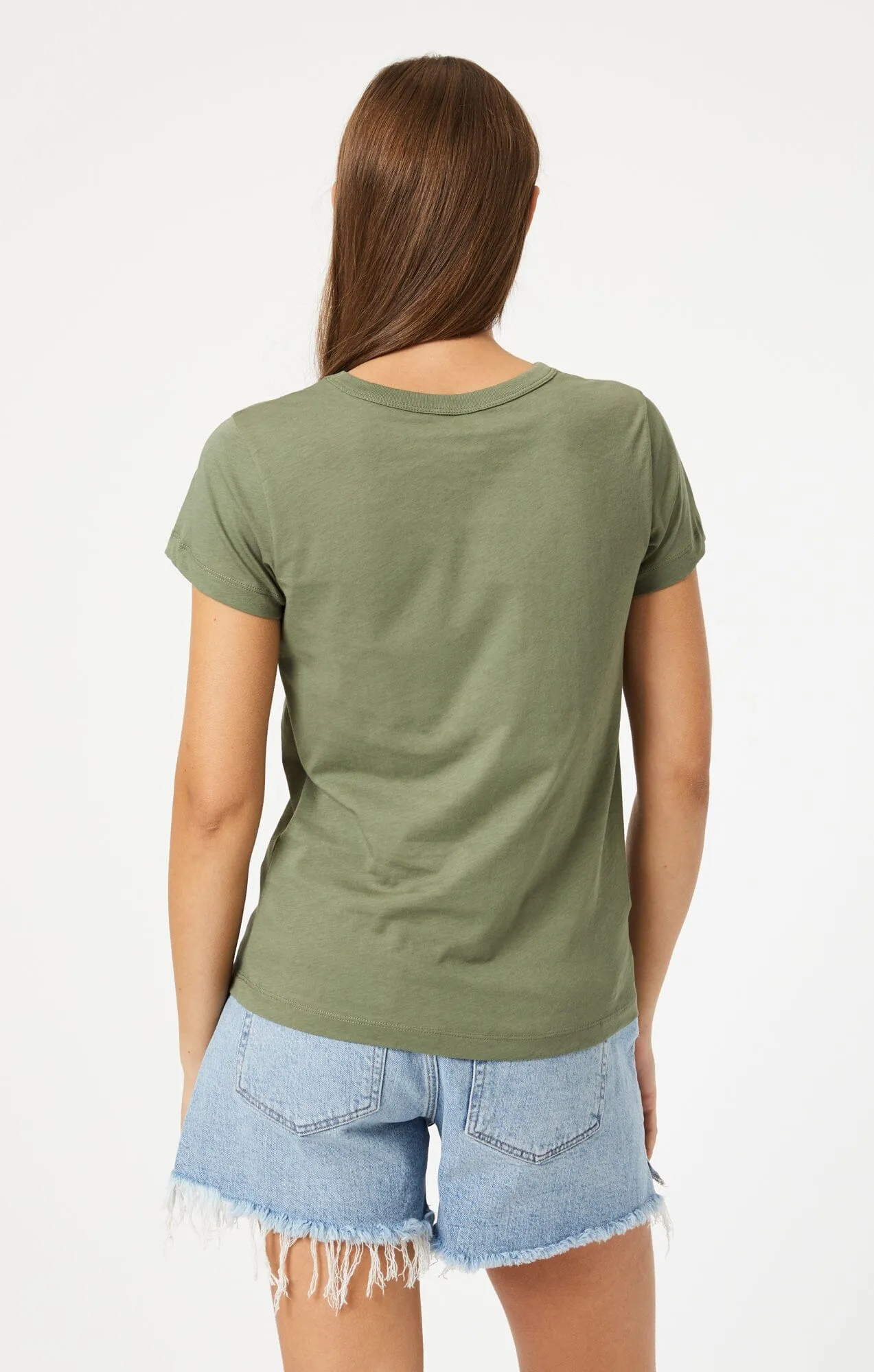 SLIM CREW NECK T-SHIRT IN DEEP LICHEN GREEN