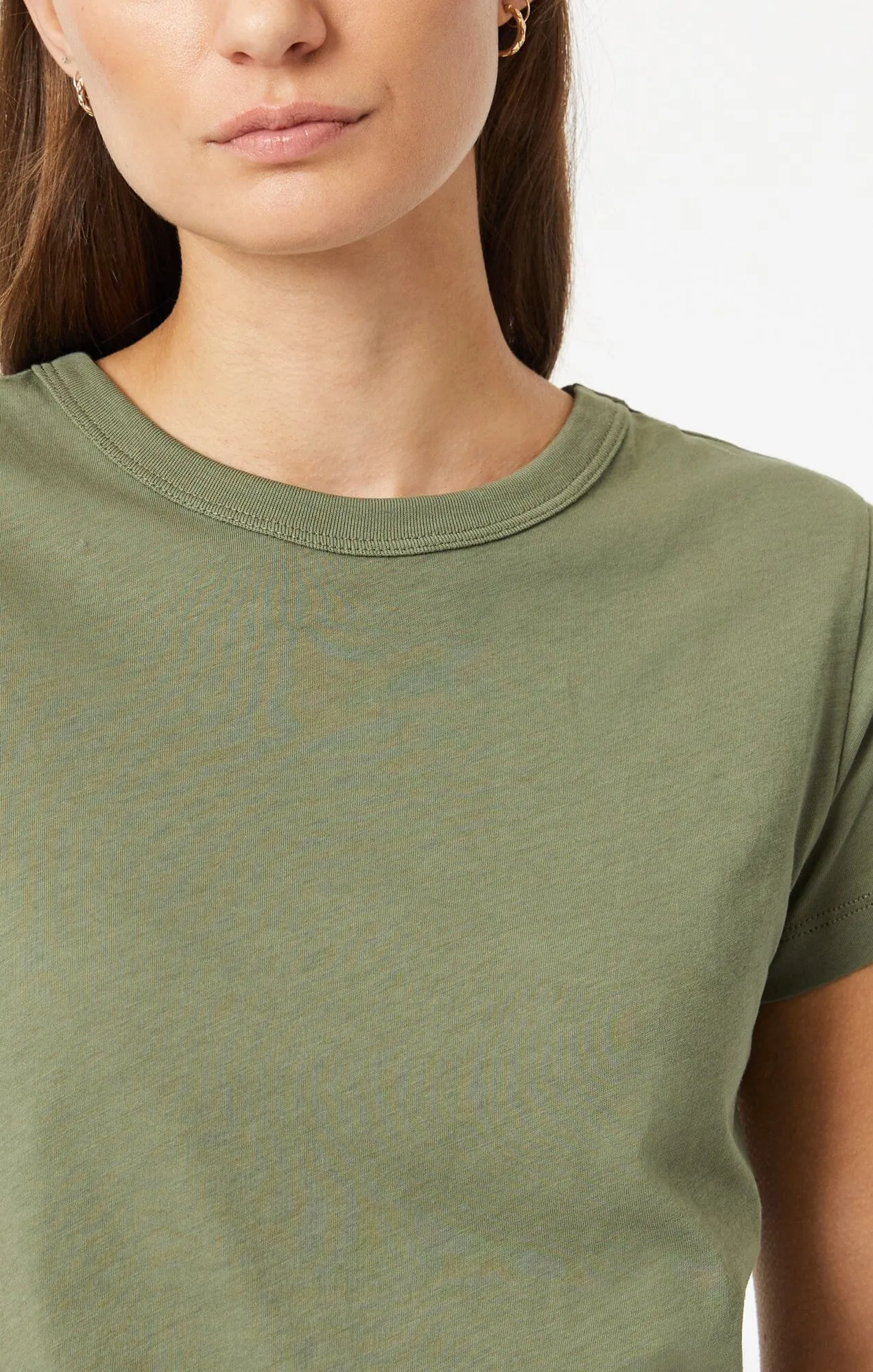 SLIM CREW NECK T-SHIRT IN DEEP LICHEN GREEN