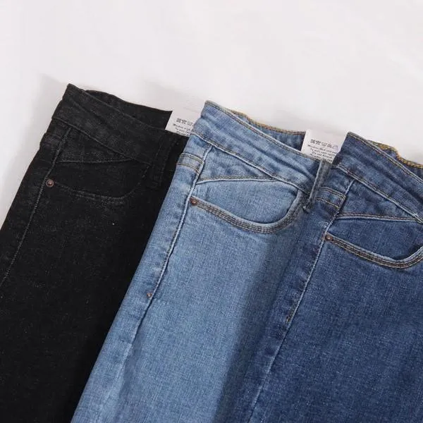 Three Color Skinny Sewed Ankle Cutted Denim Jeans