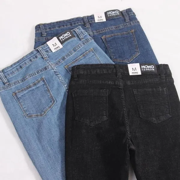 Three Color Skinny Sewed Ankle Cutted Denim Jeans