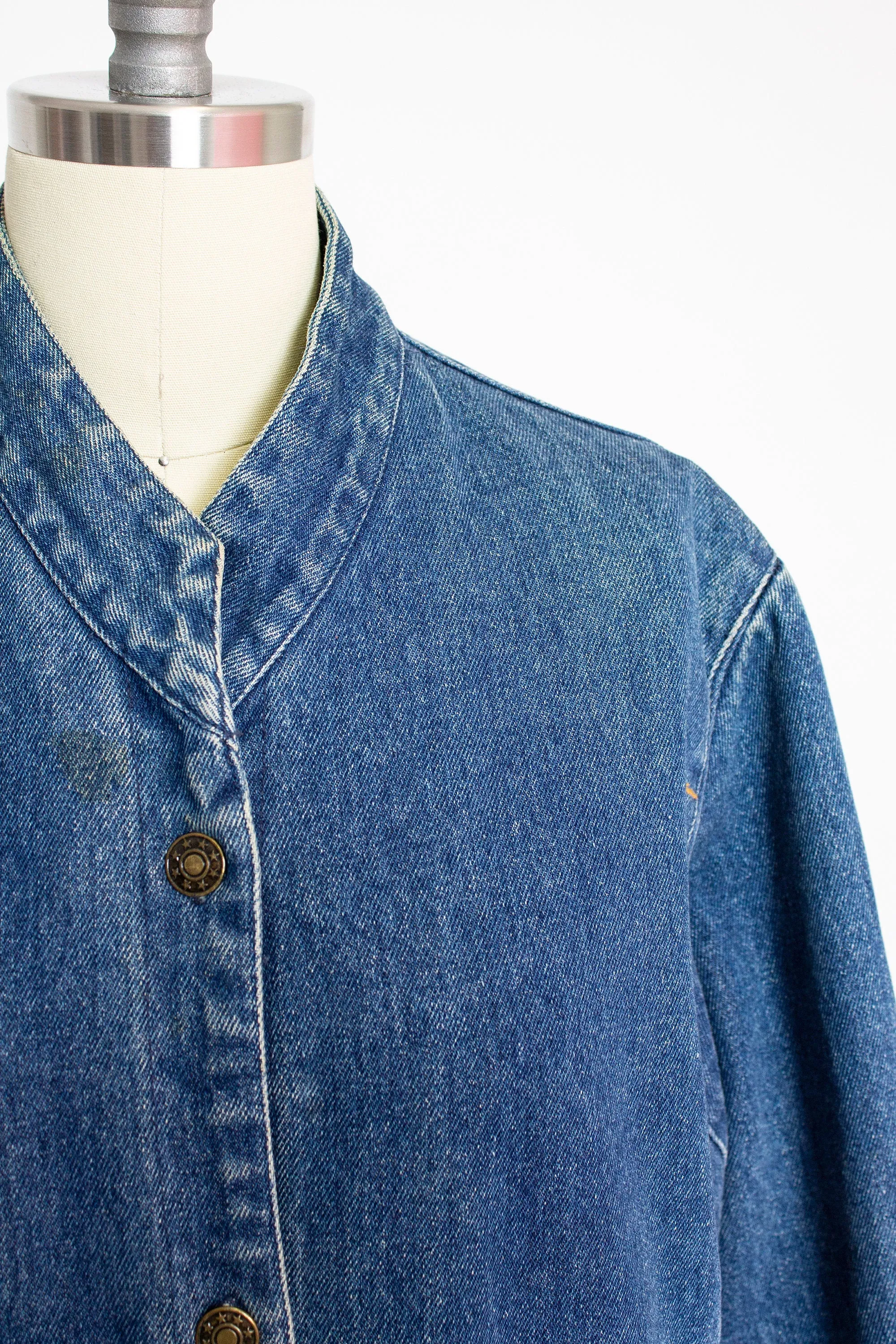 Vintage 1970s Denim Jacket Blue Jean Chore Jacket 70s Medium