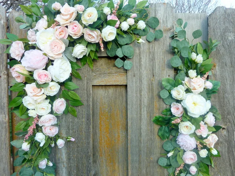 Wedding flowers FOR RENT - Blush Pink and White wedding arch