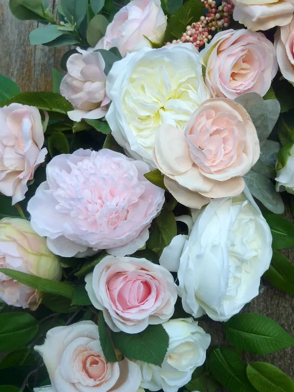 Wedding flowers FOR RENT - Blush Pink and White wedding arch