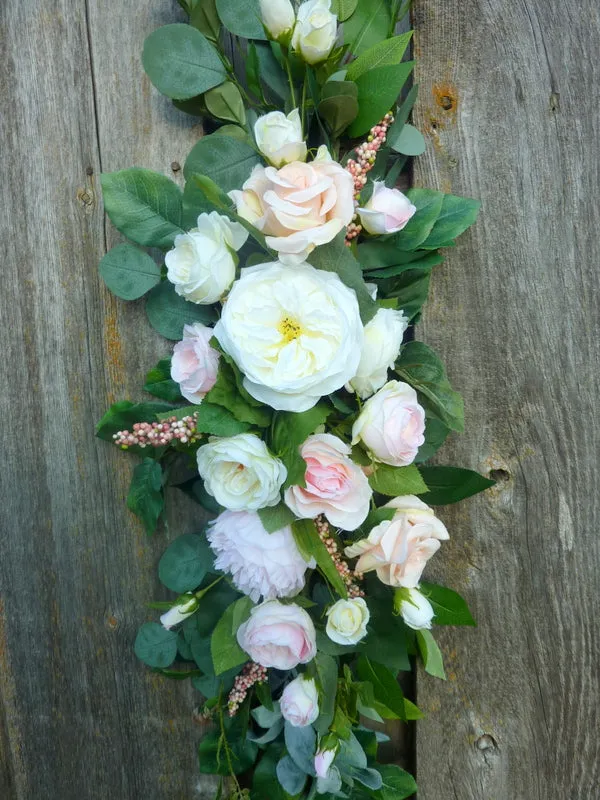 Wedding flowers FOR RENT - Blush Pink and White wedding arch