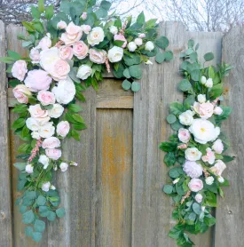 Wedding flowers FOR RENT - Blush Pink and White wedding arch