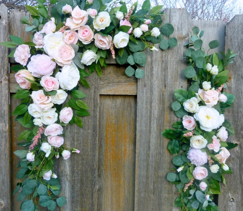 Wedding flowers FOR RENT - Blush Pink and White wedding arch