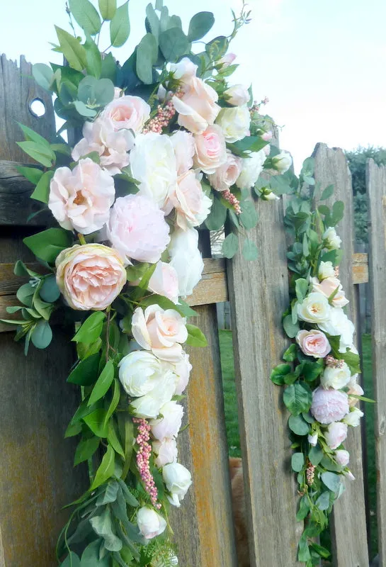 Wedding flowers FOR RENT - Blush Pink and White wedding arch