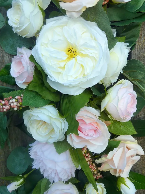 Wedding flowers FOR RENT - Blush Pink and White wedding arch