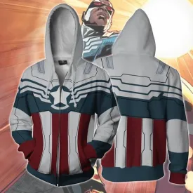 White CAPTAIN AMERICA Hoodie Jacket