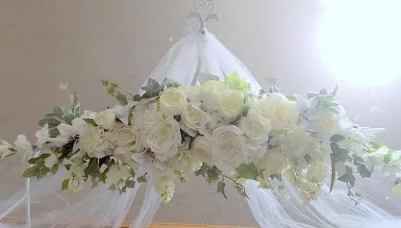 White Rose Arbor swag, White Wedding Flowers