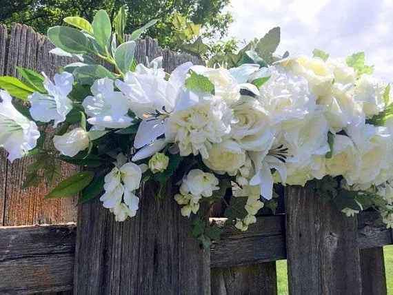 White Rose Arbor swag, White Wedding Flowers