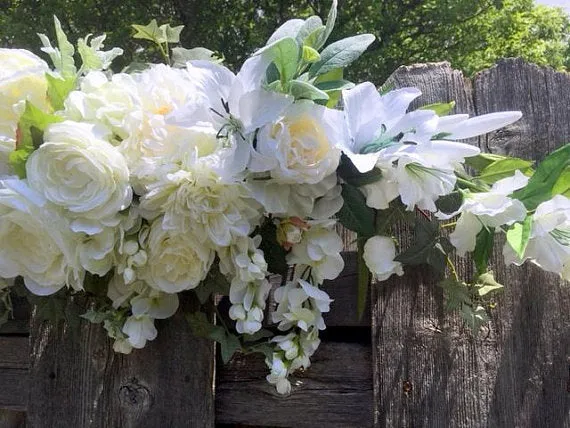 White Rose Arbor swag, White Wedding Flowers