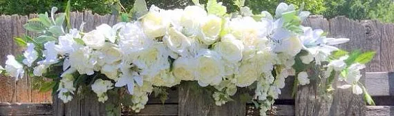 White Rose Arbor swag, White Wedding Flowers