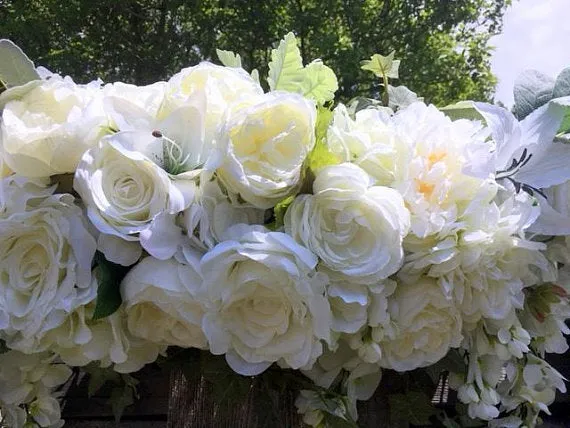 White Rose Arbor swag, White Wedding Flowers